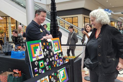 The work of Bricks for Better Brains© being presented at the mall